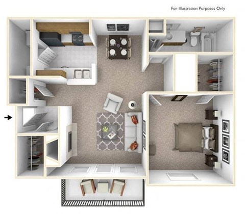 1 bedroom apartment floor plan